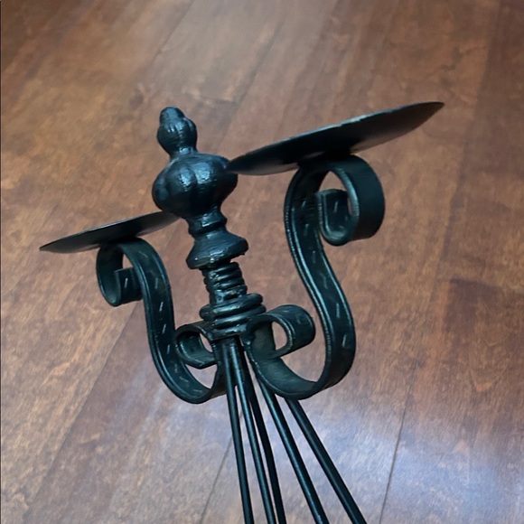 Cast Iron Black Metal Candle Holder, Perfect for the Holidays - Picture 7 of 15